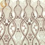 Luxury 3D Beaded Lace Fabric Unique Tulle Embroidery Pink Dress for sale