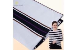 China 100% Cotton Textured Stripe Fabric Grey And Black Soft Yarn Dyed Material supplier