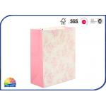 Glitter Powder Flower Paper Shopping Bags With Cotton Handle for sale