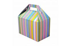 China Beautiful Foldable Cake Packaging Box Silver Art / Kraft Paper With Handle supplier