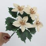 Cross border simulation of poinsettia Christmas decoration, wedding gifts, fake flower bouquets, DIY ornaments, simulated flowers for sale