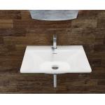 Rectangular Wall Hung Cloakroom Basin Single Hole Faucet Mount for sale
