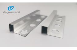 China Antierosion Chrome Square Edge Tile Trim 10mm Tempered T6 Alu6063 Material supplier