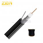 Outdoor RG6 Quad Shield Coaxial Cable with Steel Messenger CM Rated PVC Jakcet for sale