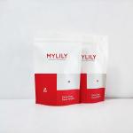 Red And White Kraft Stand Up Pouches With Zipper For Powder With Window for sale