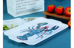 China Odorless Melamine 16.75 Food Serving Tray With Handle supplier