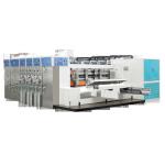 Lead Edge Feeder 4 Color Flexo Printer Rotary Die Cutter Vibrator And Counter Stacker Machine for sale