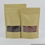 Recyclable Brown Customized Paper Bags For Grain / Coffee Packaging for sale