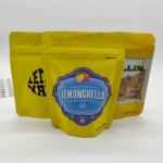 Customized Print Zipper Packaging Pouch Yellow Stand Up Bags With Tear Notch