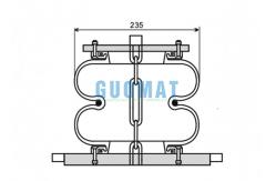 China 556238325 Goodyear Air Spring For Trailer Double Convoluted Suspension Air Balloon supplier