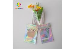 China Wedding Cake Plastic Pouches Packaging Three Side Sealed Zipper Bags With Hologram Effect supplier