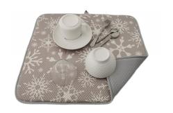 China Round Corner Reversible Table Microfiber Dish Drying Mat Gray Printing supplier