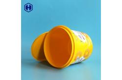 China Thin Wall Round Plastic Cookie Containers 84OZ 400G With Single Handle supplier
