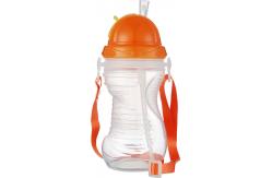 China Customized Plastic Baby Milk Water Feeding Bottle With Straw Cap supplier