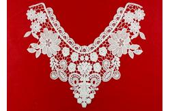 China White Embroidery Guipure Lace Collar Applique With DTM Poly Milk Silk Azo Free supplier