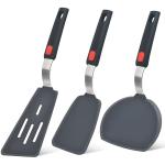 Silicone Spatula Turner Set of 3 Heat Resistant Cooking Spatulas for Nonstick Cookware Large Flexible Kitchen Utensils for sale