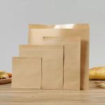 100 Pack Biodegradable Flat Kraft Paper Bags Envelopes For Cookie Popcorn Sandwichs for sale