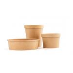 Biodegradable Disposable Kraft Paper Bowls With Lids 32oz for sale