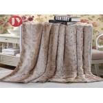 Knitted Faux Animal Fur Blanket , Plush Animal Fur Throw Blankets Light Weight for sale