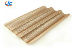 China RK Bakeware China Foodservice Gold Nonstick Aluminium Baguette Baking Tray supplier