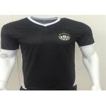 100 Mesh Polyester Black V Neck Soccer Jerseys Subimation Printing No Fading for sale