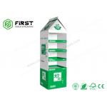Supermarket Paper Cardboard Floor Display Stand Waterproof Glossy / Matt Lamination for sale