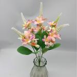 5-Fork Simulated Small Wild Chrysanthemum Plastic Flower Wedding Props Bouquet for sale