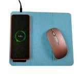 Pu Leather Mobile Phone Wireless Charging Mouse Pad Super Thin Folding for sale