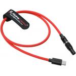 Alvin's Cables Ultra Soft USB-C Type-C to 2 Pin Male Black-Plated 12V Fast Charging Power Cable for SmallHD|Z-CAM|BMPCC Pyxis|Tilta|Teradek 60cm|24inches, Red for sale