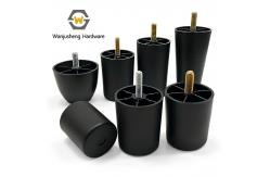 China Round Plastic Height Increasing Sofa Feet Black Furniture Support Leg Accessories supplier