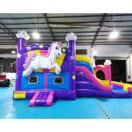 0.55mm PVC Unicorn Bouncy Houses Inflatable Bouncer Slide for sale