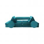 Luxury Velvet Fabric Play Couch Set High Density Foam Modular Sectional Sofa