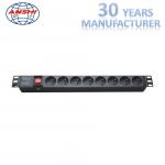 France Type Rack Mount Patch Panel PDU Sockets 8 Ways With Master Switch for sale