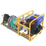 Heavy Duty Lifting Shaft Driven Petrol Engine Winch With Detachable Drum for sale
