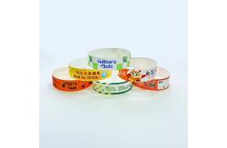 China Custom Logo Printed Tyvek Paper Wristbands Snap Closure Easy and Secure Crowd Control supplier