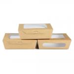 Window Kraft Paper Fruit Salad Fast Food Takeaway Lunch Box Recyclable Transparent for sale