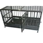 Luxurious Heavy Duty Large Folding Dog Crate , Collapsible Dog Kennel With Wheel for sale