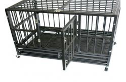 China Luxurious Heavy Duty Large Folding Dog Crate , Collapsible Dog Kennel With Wheel supplier