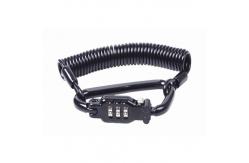 China Elastic Spiral High Security Cable Lock Motorcycle Helmet Lanyard Combination Lock supplier