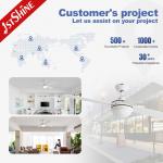 Modern White Ceiling Fan With Lamp Light 3-Speed AC Motor