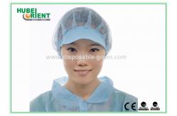 China ISO9001/ISO13485 Non Woven PP Round Disposable Bouffant Cap With Peak supplier