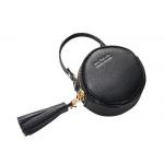 Small Round Pu Leather Bag Fashion Hand Take Change Card Package With Tassel for sale