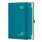 100GSM Ivory Paper 2 Page Weekly Planner Pacific Green PU Cover for sale