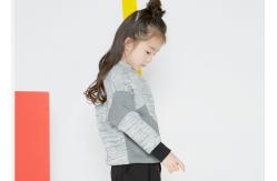 China Patched Design Girls Hooded Pullover , Girls Winter Clothes Double Faced Scuba supplier