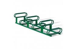 China Green 6 Space Bike Floor Parking Rack Hardware Fabrication Customized supplier