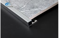 China Antierosion Chrome Square Edge Tile Trim 10mm Tempered T6 Alu6063 Material supplier