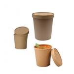 Chinese Soup Bowl With Lid Big Volume Disposable Hot Soup Paper Bowls for sale