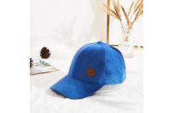 China Custom Blue 58cm 6 Panel Baseball Caps Velcro Back Closure supplier