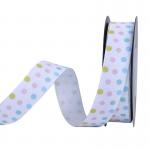 Colorful Rainbow Packing Gifts Double Faced Happy Birthday Satin Ribbon Decoration Printed Logo for sale