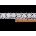 White Double Waves Edge Chemical Guipure Lace Trim With Scalloped Lace Borders